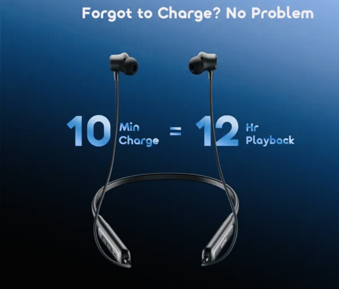 oraimo Necklace 5 30dB Noise Cancellation & Call Vibration Earphones